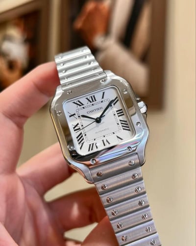 ساعه سانتوس دي كارتير 41mm ميناء ابيض رجالي تماتيك...