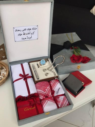 هدية رجالية فخمة بوكس كارتير مع قماش وعطر