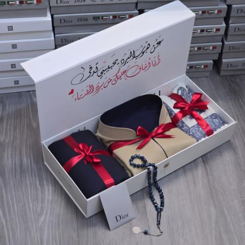 طقم شتوي رجالي سديري + قماش + شال كشميري من دنهل