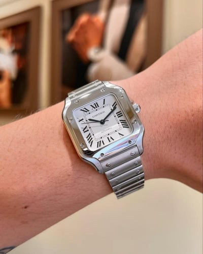 ساعه سانتوس دي كارتير 41mm ميناء ابيض رجالي تماتيك...