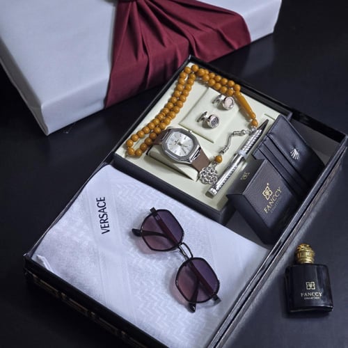 افكار هدايا رجاليه طقم ساعه مع شماغ وعطر