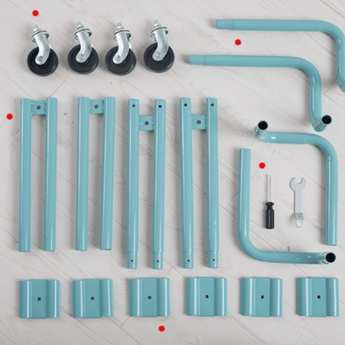 عربة منظمة بسلات حديدية اخضر