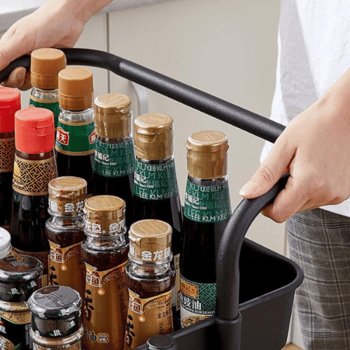 عربة منظمة بسلات بلاسيتيكية اسود