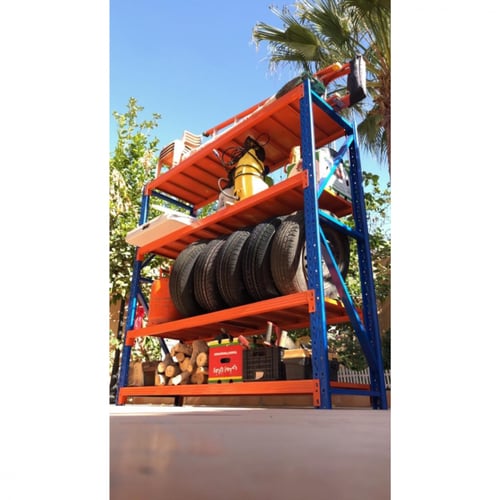 رفوف حديد أزرق وبرتقالي 200×200 (عمق 60 سم) - حمول...