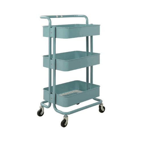 عربة منظمة بسلات حديدية اخضر