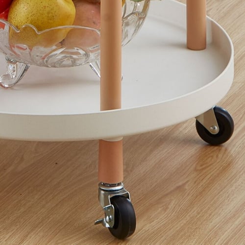 عربة تقديم دائري ابيض 3 ادوار