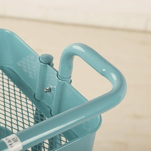 عربة منظمة بسلات حديدية اخضر