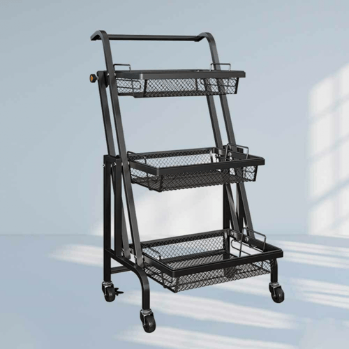 عربة منظمة قابلة للطي اسود