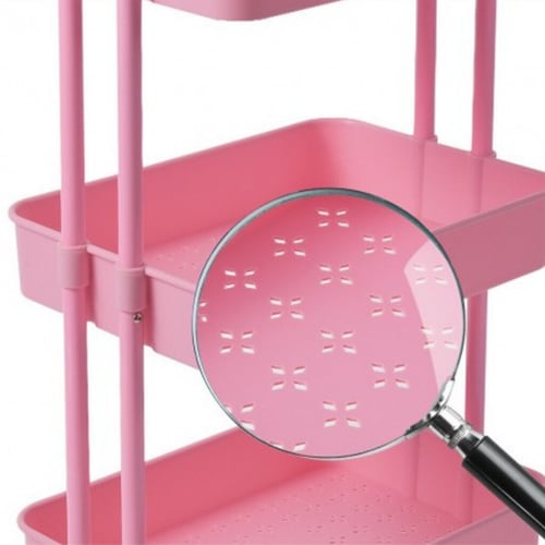 عربة منظمة بسلات حديدية وردي