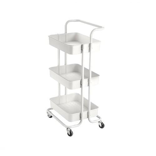 عربة منظمة بسلات حديدية ابيض