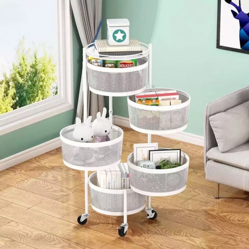 سلات منظمة دائرية ابيض 5 طبقات