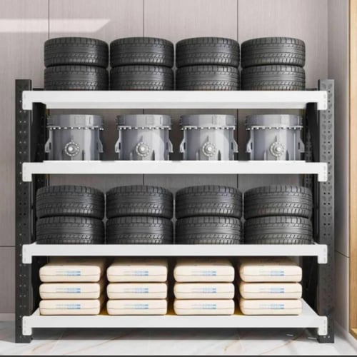 رفوف معارض 200×200 - عمق 90 سم - أبيض وأسود واسع