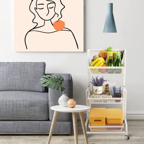 عربة منظمة قابلة للطي ابيض