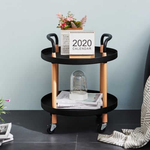 عربة تقديم دائرية اسود دورين