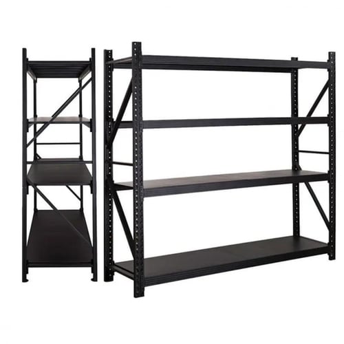 رفوف مكتبية 120×200 (عمق 45) - لون أسود كامل