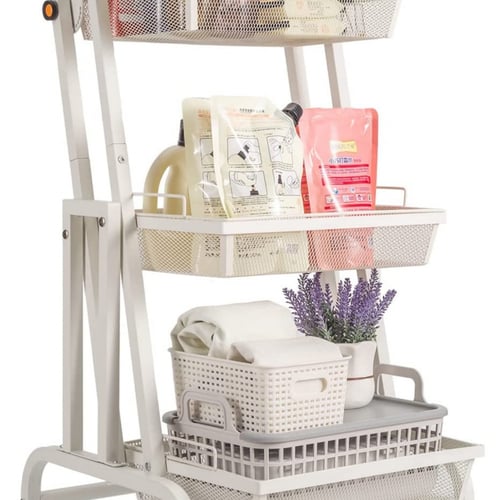 عربة منظمة قابلة للطي ابيض