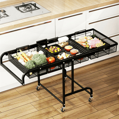 عربة منظمة قابلة للطي اسود