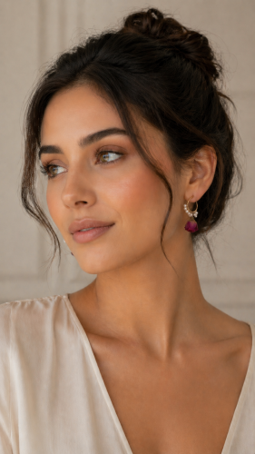 Elegant rose earrings with a pearl touch