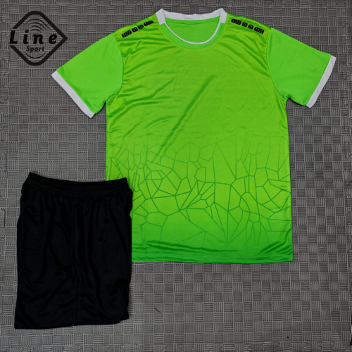 طاقة النيون! طقم رياضي بتصميم هندسي بلون الأخضر ال...