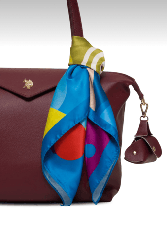 حقيبة كتف (برغندي)مع وشاح