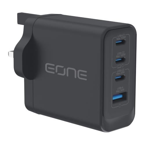 إي ون EONE رأس شاحن جداري بقوة 100 واط 4 منافذ (3...