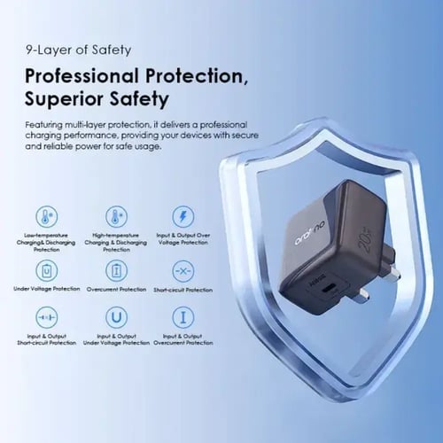 أورايمو شاحن جداري بمنفذ تايب سي بقوة 20 واط مع كي...