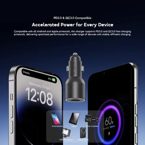 أورايمو شاحن سيارة بمنفذ تايب سي بقوة 69 واط ومنفذ...