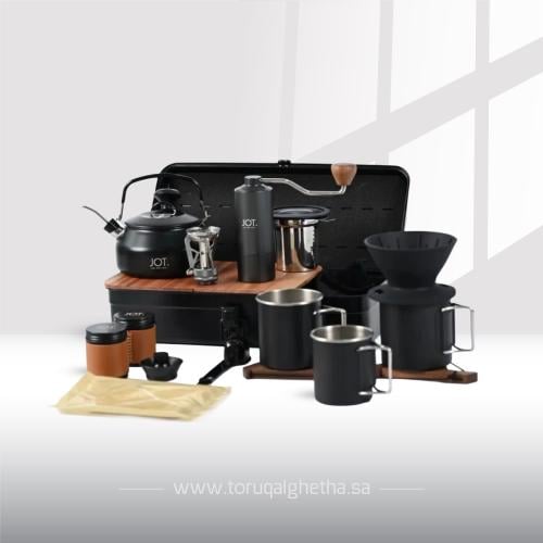 جوت شنطه معدات قهوه معدنيه لون اسود - jot bag meta...