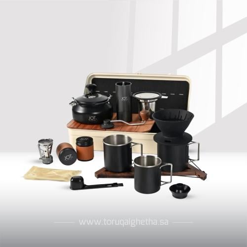 جوت شنطه معدات قهوه معدنيه لون ابيض - jot bag meta...