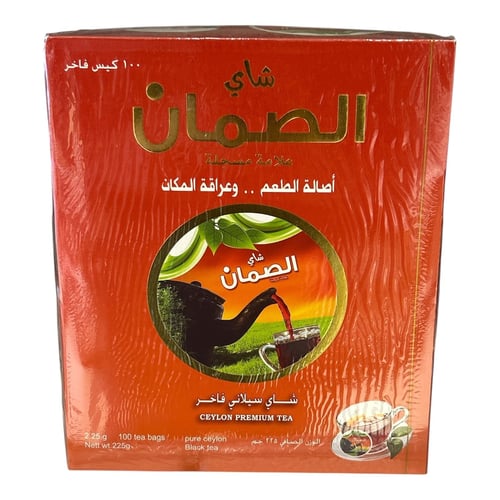 شاي الصمان علاقي احمر 225جرام 100 باكت -Al-Samman...