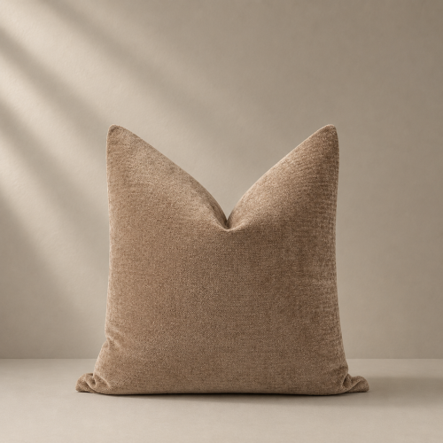 Luxury camel velvet cushion cover