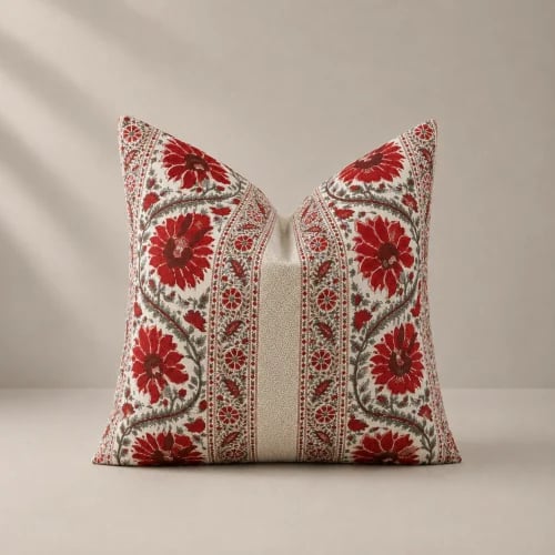 Flourishing Red Cushion Cover