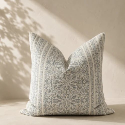 Blue & Beige Pattern Cushion Cover