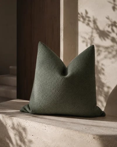 Textured olive cushion cover
