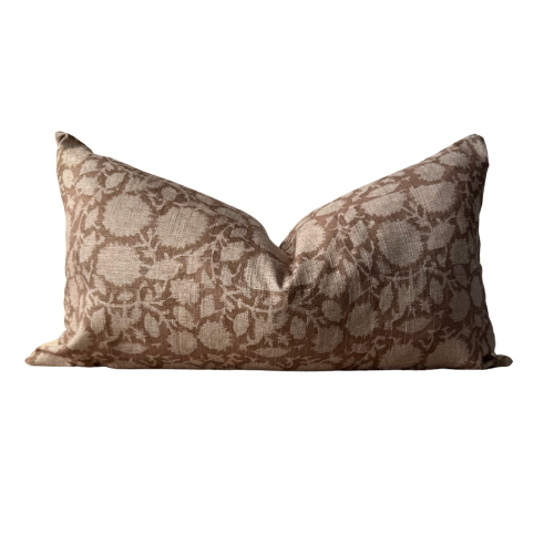 غطاء خدادية بطبعات ورد بيج مع بني