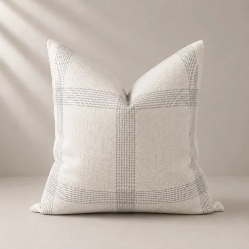 Gray plaid Cushion Cover