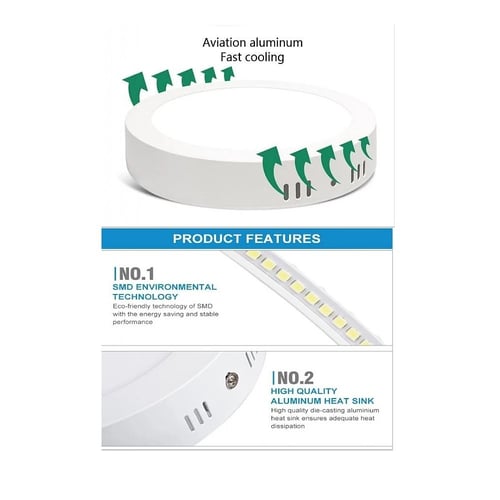 كشاف لطش ليد بنل اسود لون الانارة ابيض 30 سم 30 وا...