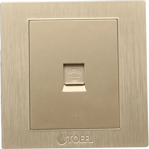 فيش منفذ هاتف تلفون مفرد لون ذهبي ملكي توفل