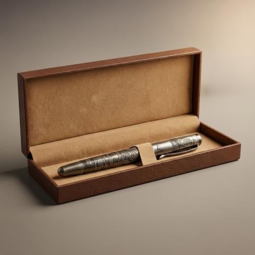 A metal pen, special edition, with the university landmarks engraved logo