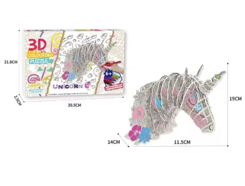 Paper puzzle 3D unicorn