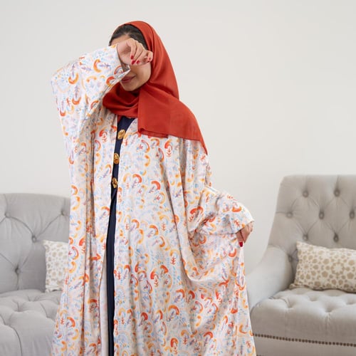 عباية صيفية من قماش الحرير البارد مع شيلة