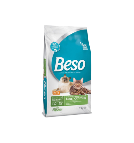 بيسو طعام جاف بنكهة الدجاج للقطط البالغة 2 كجم