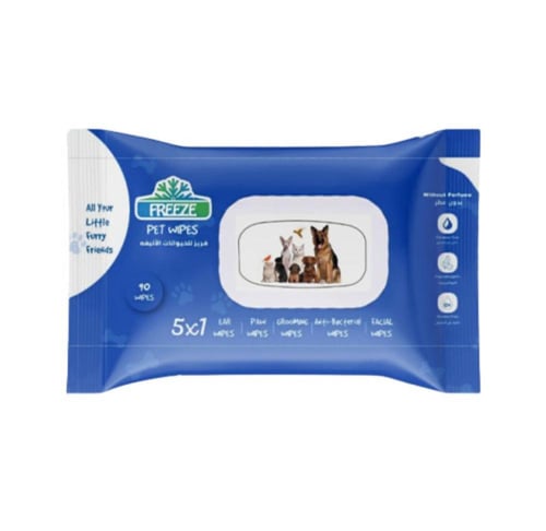 فريز مناديل بالماء النقي للحيوانات خالٍ من العطور