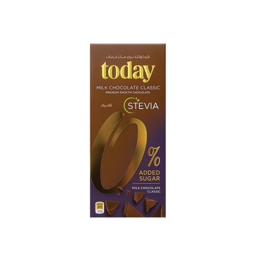 Today Stevia شوكولاته حليب كلاسيك بدون سكر مضاف