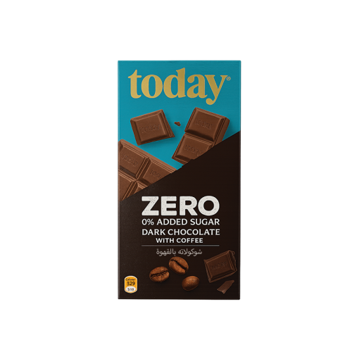 Today شوكولاته غامقة بالقهوة بدون سكر مضاف