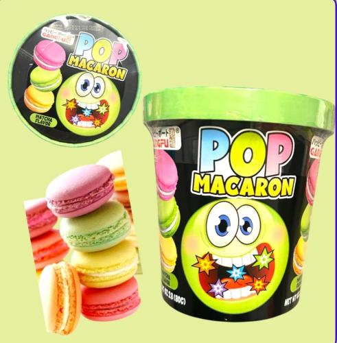 قطع الماكرون اليابانية بالكريمة المفرقعة