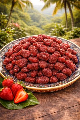 فراولة تايلندي مجفف بالسكر الطبيعي