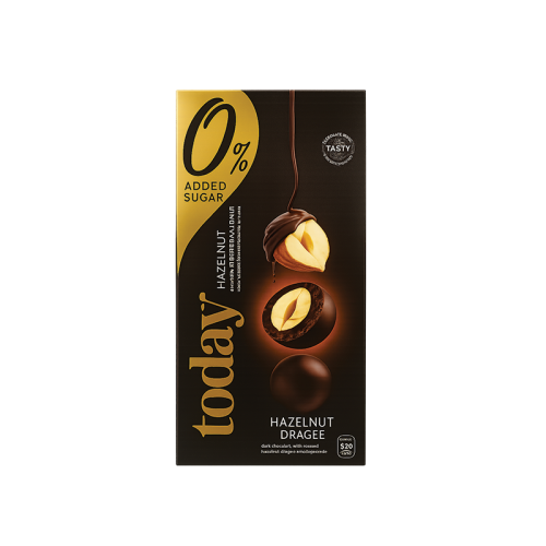 Today Dragee شوكولاته غامقة بالبندق المحمص بدون سك...