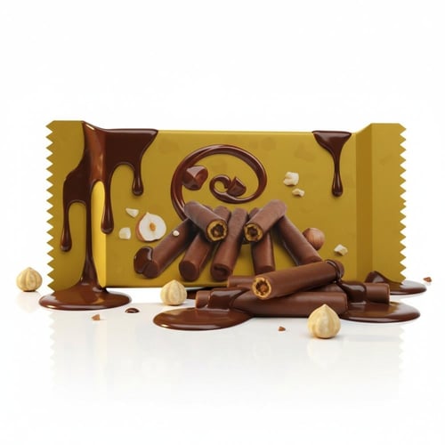 شوكولاته فانفير – ويفر محشو بكريمة البندق ومغطى با...