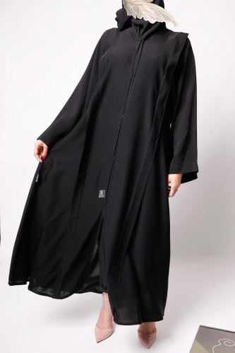 0066عبايه كلوش بكسرات جانبيه